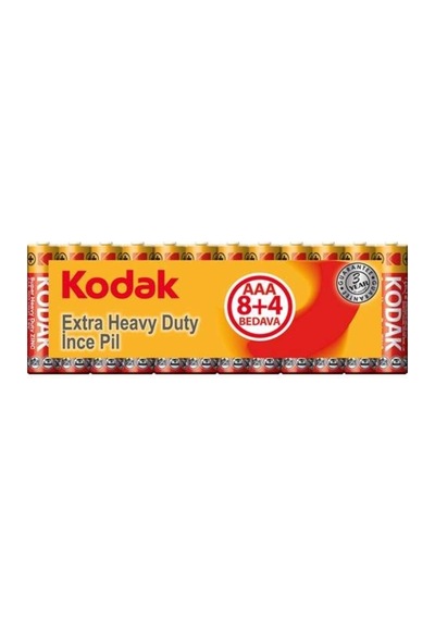 Kodak 12 Adet Çinko Karbon Shrink Ince Pil
