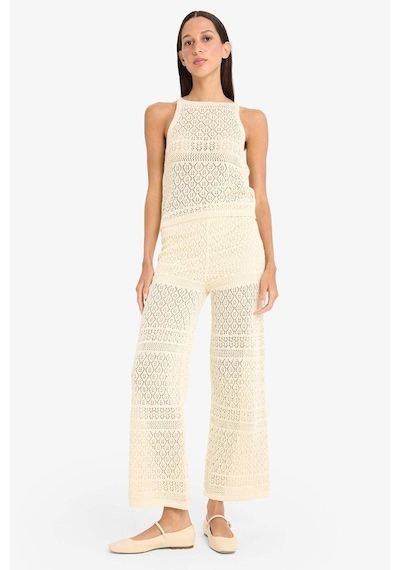DeFacto Wide Leg Geniş Paça Ajur Triko Pantolon F3777AX25SMER105