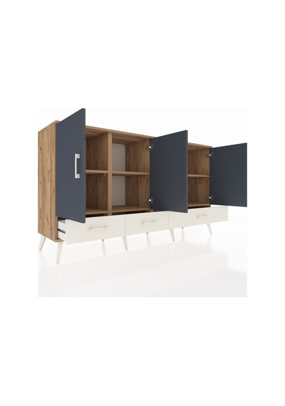 Hyperion Konsol 6 Raflı 3 Çekmeceli 4 Kapaklı 176x44x99 Çam-antra Çam-antrasit/aytaşı Hyperion Konsol 6 Raflı 3 Çekmeceli 4 Kapaklı 176x44x99 Çam-antra Çam-antrasit/aytaşı