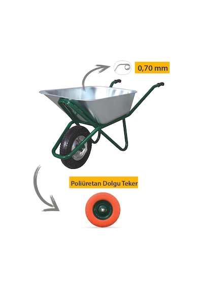 Kanat Pro Galvanizli Demonte El Arabası 0.70 Mm Sac