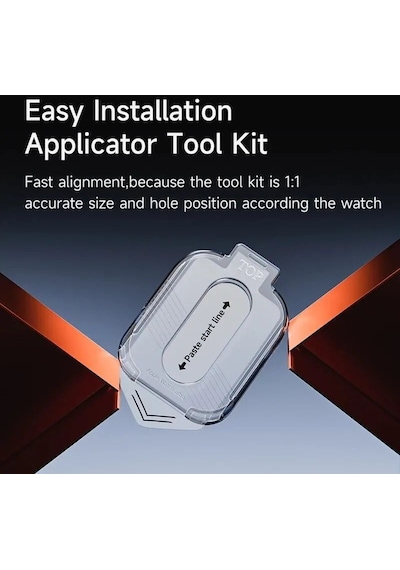 Apple Uyumlu  Watch 8 9 Ultra 1/2 49mm Kolay Uygulama Aparatlı Cam Ekran Koruyucu