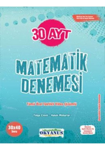 Okyanus Yayınları Ayt 30 Matematik Denemesi 2021-2022