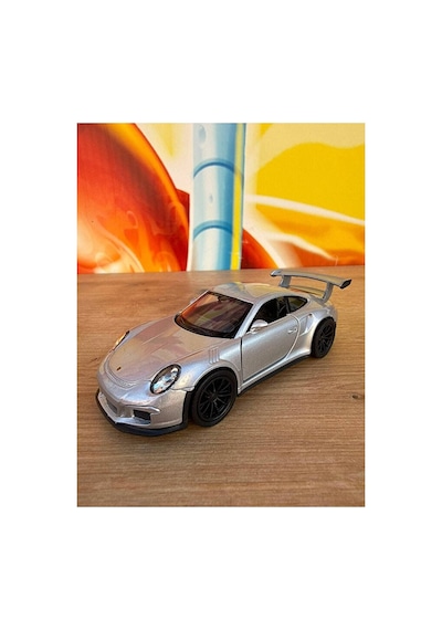 Porsche 911 Gt3 Rs Diecast Model Araba Çekbırak 1:36 2016 Porsche 911 Gt3 Rs Araba Gri - Gümüş