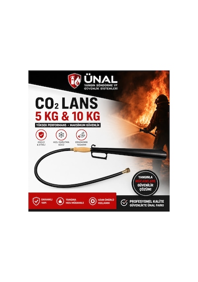 Co2 Yangın Söndürme Lansı 5 Kg & 10 Kg Uyumlu Karbondioksit Tüp Lans Hortumu