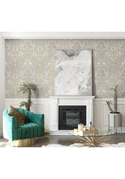 Ephes 1002-2 Damask Büyük, Simli Duvar Kağıdı 10m²