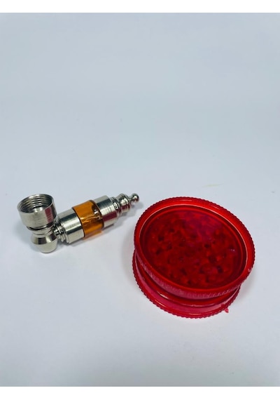 Minik Ceplik Metal Pipo 6 CM + Grinder