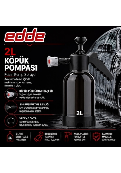 Edde Araba Araç Oto 2l Köpük Pompası Sıvı Püskürtme Pompası 1