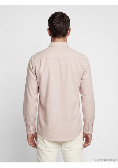 Lcwaıkıkı Classic Pembe Regular Fit Keten Görünümlü Erkek Gömlek