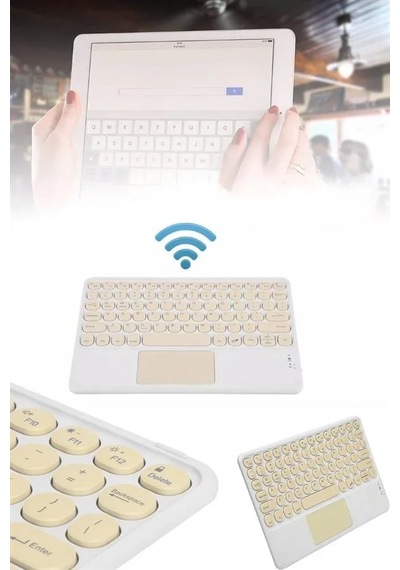 Android Ve İos Uyumlu Bluetooth Klavye Touchpad Slim Kablosuz Wifi Q Klavye 09856046