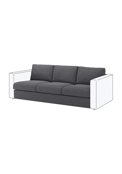 Ikea Gri Lüks Kanepe - 3'lü Kanepe Ünitesi Kılıfı