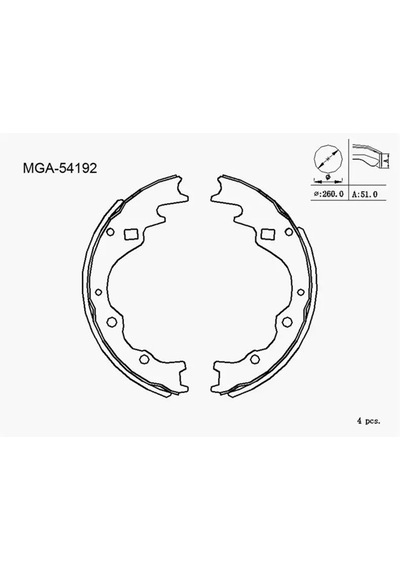 Mga 54192 Arka Fren Balatasi 0k70y2638z