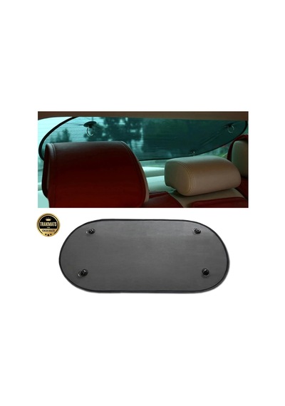 Trakmats Renault Megane 2 Hb 2002-2009 İle Uyumlu Oto Arka Cam Güneşlik, Oval Tül Vantuzlu, 100x50 Cm, Siyah