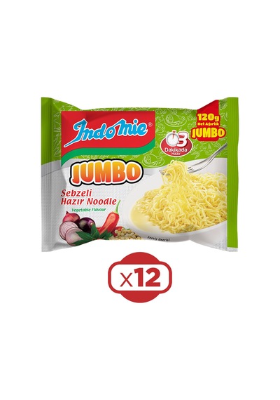 Indomie Noodle Jumbo 120 Gr Sebzeli X 12 Adet