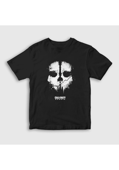 Presmono Unisex Çocuk Ghosts Call Of Duty T-shirt Siyah