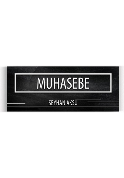 Kişiye Özel Muhasebe Duvar & Kapı İsimliği model 8 - Siyah Merme