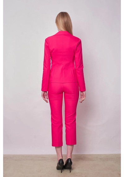 Kadın Yakalı Cep Kapaklı Uzun Kol Hafif Likralı Kumaş Blazer Ceket Pantolon Jument 40076 -fujya Fujya Kadın Yakalı Cep Kapaklı Uzun Kol Hafif Likralı Kumaş Blazer Ceket Pantolon Jument 40076 -fujya Fujya