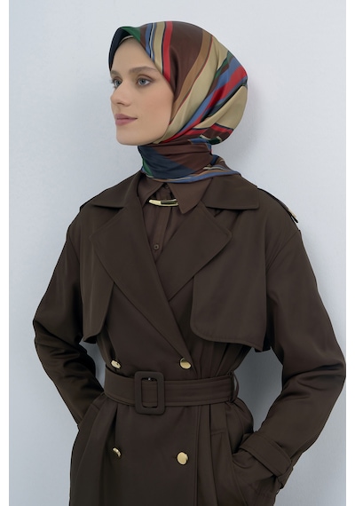 Armine Saf İpek Sura Eşarp-2026 İlkbahar-yaz- 951400d Mavi-Yeşil