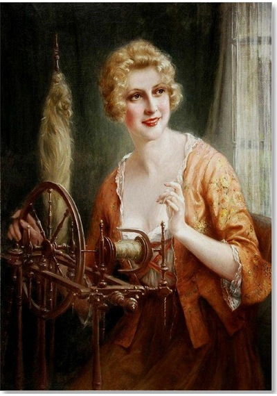 Cakasepetim François Martin Kavel Fransa 1861 1931 Catherine La Rose İplik Üretirken Ahşap Mdf Tablo