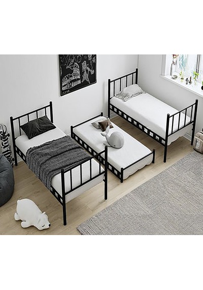 Zambak Yavrulu Genç Çocuk Odası Metal Ranza Ve Karyola - 90 X 200 Cm - Beyaz 90 x 200 Zambak Yavrulu Genç Çocuk Odası Metal Ranza Ve Karyola - 90 X 200 Cm - Beyaz 90 x 200