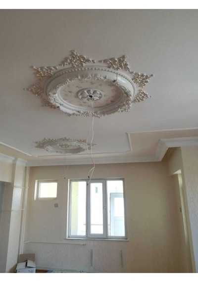90 Cm Oval Beyaz Altın Saray Tavan