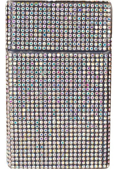 Nesgıft Kadın Neon Swarovski Pembe Janjan Taşlı Ince Uzun Sigara Kutusu