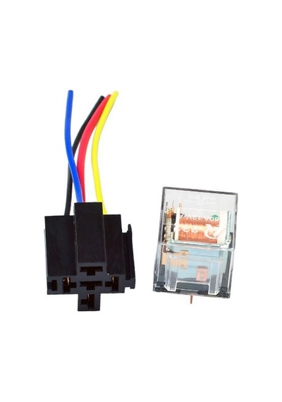 12 Volt 30/40 Amper Şeffaf Role ve Soketi 5 Fişli