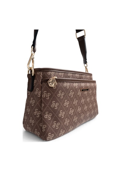 Silver & Polo Silver Polo Kahve - Kahve Monogram Kadın Çapraz Çanta Sp1184