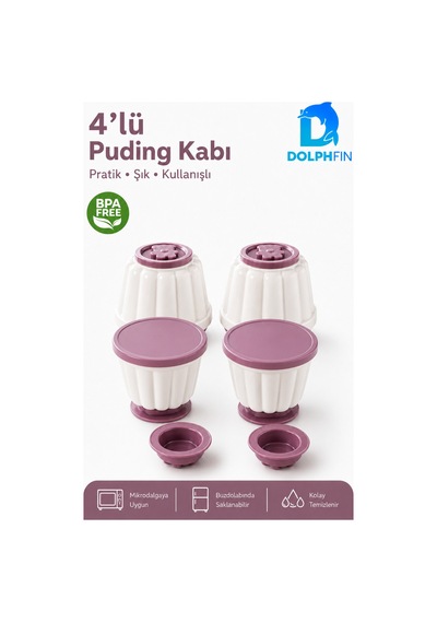 4 Lü Kapaklı Puding Kabı Bpa Free Mikrodalgaya Uygun Tatlı Ve Muhallebi Kalıbı Çok renkli