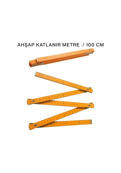 Krt-1083 Ahşap Katlanır Metre - 1 Metre- 24'li Paket