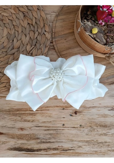 Yenidoğan Wool Yün Kumaş Taç Nakışlı Güpür Duvaklı Fiyonk Prizma Taş Unisex Kundak Bebek Battaniyesi Pembe Çok Renkli