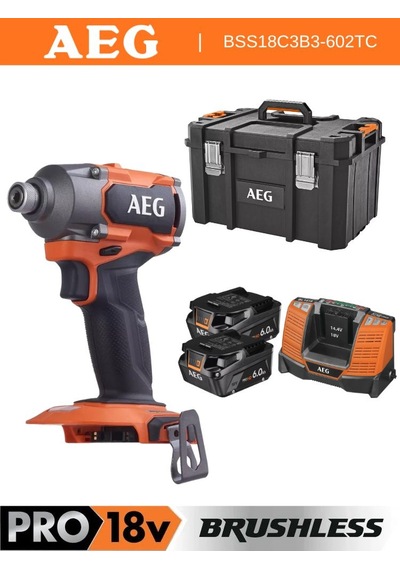 Aeg BSS18C3B3-602TC 2x6.0AH Çift Akülü Vidalama Plastik Çantalı - 4935500071