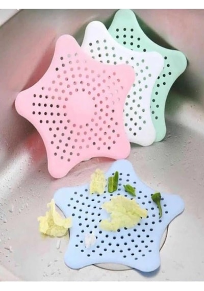 Vantuzlu Silikon Kaymaz Yıldız Lavabo Süzgeci Diğer
