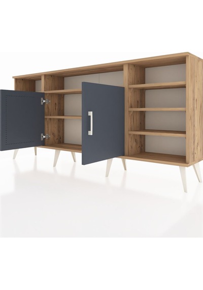 Arges Konsol 8 Raflı 2 Kapaklı 176x30x83 Çam-antrasit/çam Antrasit/çam Arges Konsol 8 Raflı 2 Kapaklı 176x30x83 Çam-antrasit/çam Antrasit/çam