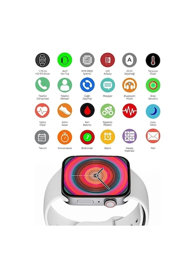 7.nesil Akıllı Saat Smart Watch 7 Plus Profesyonel Kablosuz Şarj Siri Destekli Çift Tuş Aktif Arama