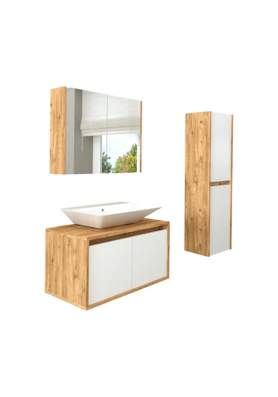 Banos Roomart Lavabolu Ahşap-Mat Beyaz Mdf 85 Cm Banyo Dolabı+A.. Beyaz Banos Roomart Lavabolu Ahşap-Mat Beyaz Mdf 85 Cm Banyo Dolabı+A.. Beyaz