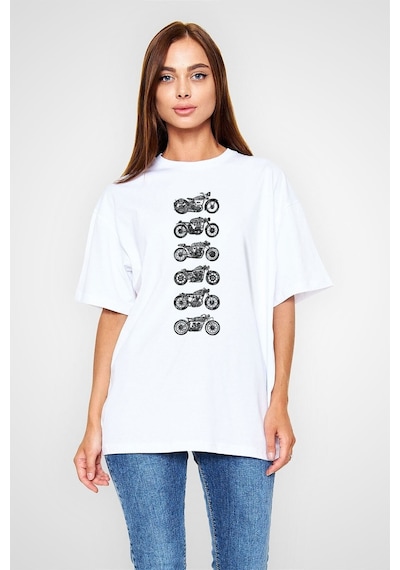 Noıssey Ko Butadigi Beyaz Unisex Oversize Tişört T-shirt Os11409
