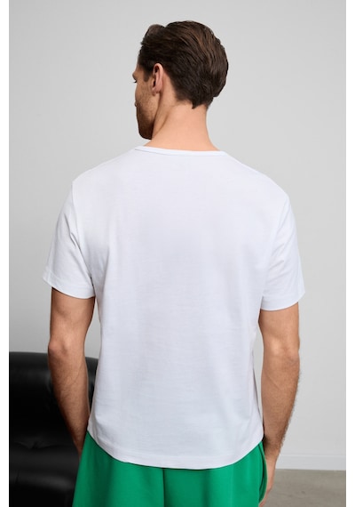 Grımelange Fayon Erkek Yumuşak Ve Esnek Kumaşlı Organik Pamuklu Yuvarlak Yakalı Beyaz T-shirt