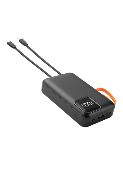 20.000 Mah Mini Kablolu Hızlı Powerbank 22w Pd Quick Fast Taşınabilir Şarj Cihazı Siyah