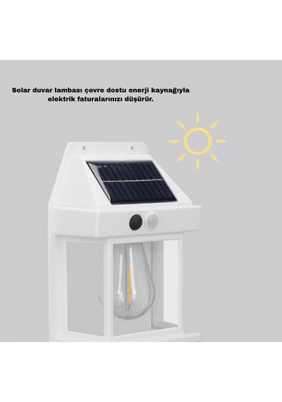 Üç Modlu Güneş Enerjili Duvar Lambası 1800mah Hareket Sensörlü Dış Mekan Aydınlatma