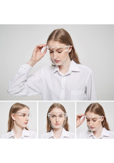 Polikarbon Maske Siperlik Tam Yüz Koruyucu Polikarbon Siperlik Face Shield With Glasses