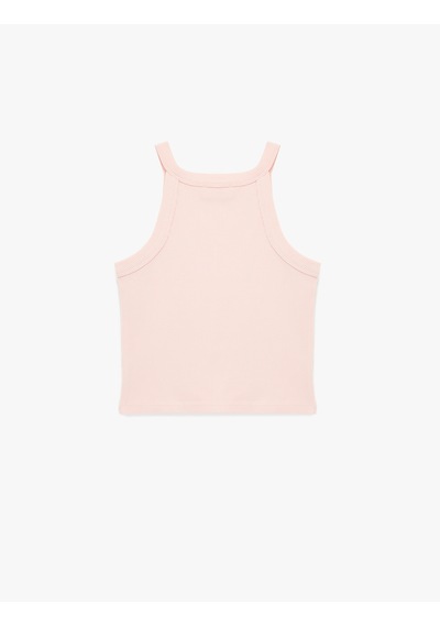 Koton Ribanalı Halter Yaka Kolsuz Pamuklu Crop Atlet Pembe 6skg30020ak Gül