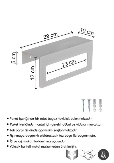 Beyaz Metal Duvara Monte Havluluk - Şık Ve Dayanıklı Banyo&mutfak Beyaz