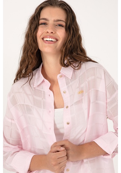 U.s. Polo Assn. Kadın Pudra Gömlek Desenli 50299665-vr042 Pudra