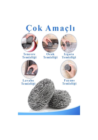 Bulaşık Teli Ovma Teli 12 Adet Ekonomik Toptel Sürtme Teli Lavabo Mutfak Banyo Temizlik Teli Sert Yüzey İçin