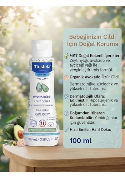 Hydra Bébé Body Lotion 100 Ml - Avokado Ve Zeytinyağlı Bebek Vücut Losyonu