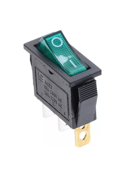 Ic-113 Tekli Dar Yeşil Işıklı Anahtar On-Off 3 Bacaklı 50 Adet