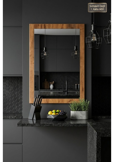 76x54 Cm Antik Ahşap Dik Dekoratif Ayna Dresuar Boy Koridor Konsol Aynası Banyo Oda Lavabo Wc Mutfak Makyaj Aynası Atlantik Çam