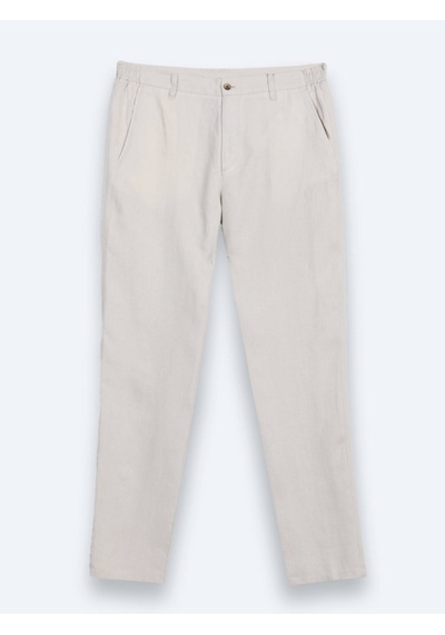 Kip Taş Düz Dokuma Jogging Fit Casual %100 Keten Pantolon