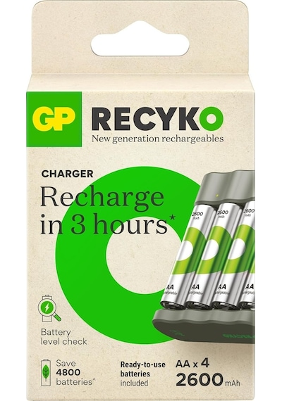 Gp B441 Usb Pil Şarj Cihazı 4 Adet 2600mah Aa Kalem Pilli Set