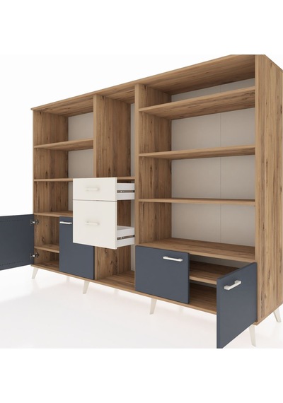 Hyperion Dolap 10 Raflı 2 Çekmeceli 4 Kapaklı 220x44x163 Çam-antr Çam-antrasit/aytaşı Hyperion Dolap 10 Raflı 2 Çekmeceli 4 Kapaklı 220x44x163 Çam-antr Çam-antrasit/aytaşı
